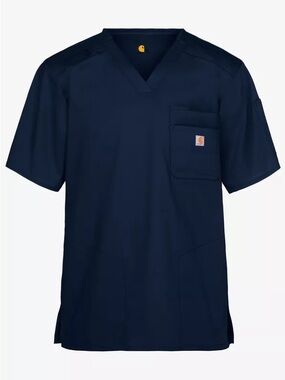Carhartt Men’s Navy Blue V- Neck Scrub Top Size Medium